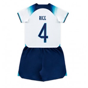 Lacne Dětský Futbalové dres Anglicko Declan Rice #4 MS 2022 Krátky Rukáv - Domáci (+ trenírky)